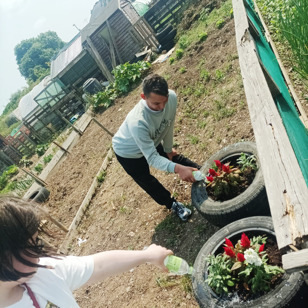 working-in-the-allotment-v03 Service Users in the New Ross New Directions Garden
